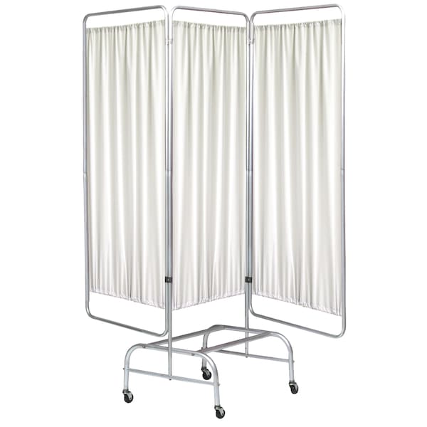 3 Section Mobile King Screen Frame with Casters in Frost